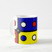 Monogramm für mehrfarbige Abstrakte Kunst Kaffeetasse (Vorderseite Links)