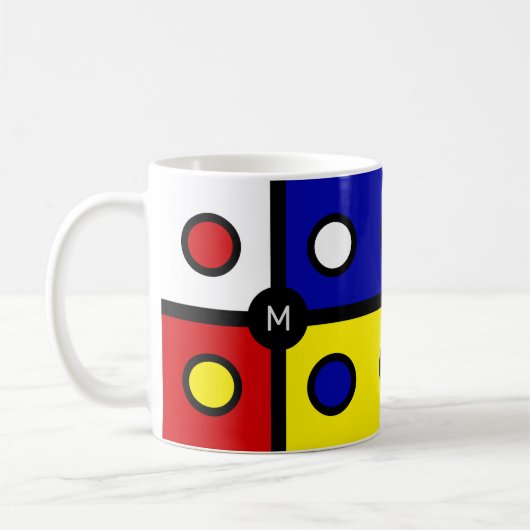 Monogramm für mehrfarbige Abstrakte Kunst Kaffeetasse (Links)