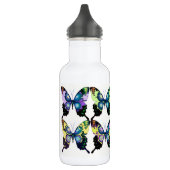 Monogramm für mehrfarbige Retro-Schmetterlinge Edelstahlflasche (Links)