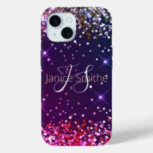 Monogramm für mehrfarbigen Glitzer Case-Mate iPhone Hülle
