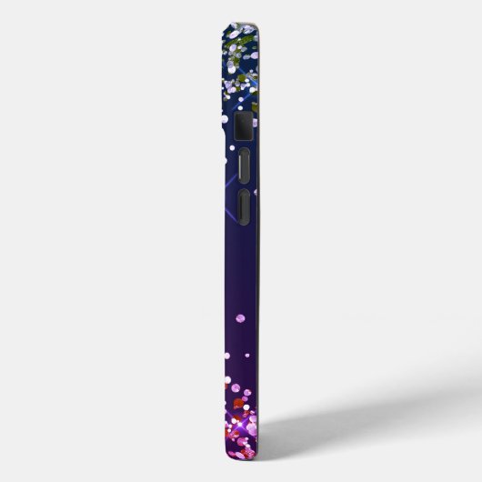 Monogramm für mehrfarbigen Glitzer Case-Mate iPhone Hülle (Rückseite / Links)