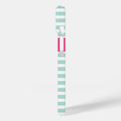 Monogramm für Minze und rosa Nasenstreifen Case-Mate iPhone Hülle (Rückseite / Links)