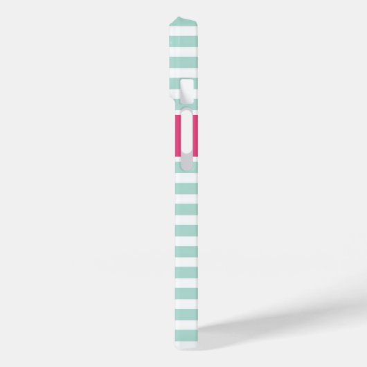 Monogramm für Minze und rosa Nasenstreifen Case-Mate iPhone Hülle (Rückseite / Links)