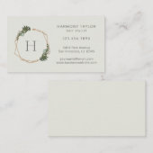 Monogramm für moderne geometrische Goldrahmen Visitenkarte (Vorne/Hinten)