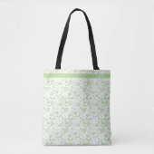 Monogramm für moderne, grüne tropische Blume Tasche (Vorderseite)