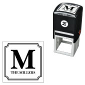 Monogramm für moderne klassische Familiennamen Permastempel (Beispiel)