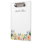 Monogramm für moderne Korallen- und Pfirsichfarben Klemmbrett (Links)