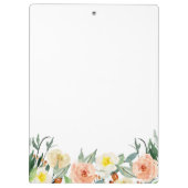 Monogramm für moderne Korallen- und Pfirsichfarben Klemmbrett (Rückseite)