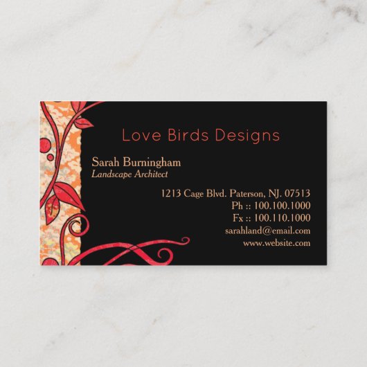 Monogramm für moderne Liebesvögel Visitenkarte (Rückseite)