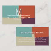 Monogramm für moderne Retro-Farben #7 Visitenkarte (Vorne/Hinten)