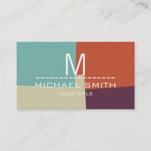 Monogramm für moderne Retro-Farben #7 Visitenkarte