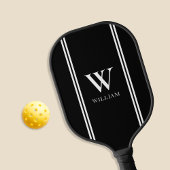 Monogramm für moderne Schwarz-Weiß-Anfangsnamen Pickleball Schläger