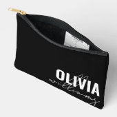 Monogramm für moderne Schwarz-Weiß-Namen Zubehörtasche (Offen)