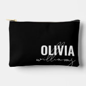 Monogramm für moderne Schwarz-Weiß-Namen Zubehörtasche (Vorderseite)