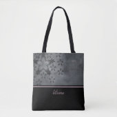 Monogramm für moderne schwarze Stars Tasche (Vorderseite)