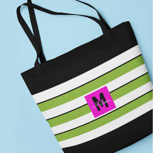 Monogramm für moderne Streifen Tasche