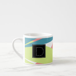 Monogramm für moderne Stripgeometrie Espressotasse
