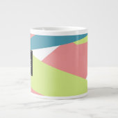 Monogramm für moderne Stripgeometrie Jumbo-Tasse (Vorderseite)