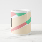 Monogramm für moderne Stripgeometrie Jumbo-Tasse (Vorderseite)
