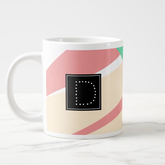 Monogramm für moderne Stripgeometrie Jumbo-Tasse (Links)