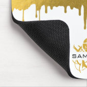 Monogramm für modische Gold-Metallic-Tropfen Mousepad (Ecke)