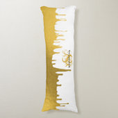 Monogramm für modische Gold-Metallic-Tropfen Seitenschläferkissen (Vorderseite Vertikal)