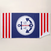 Monogramm für Nautic Anchor Patriotic Stars & Stri Strandtuch (Vorderseite)