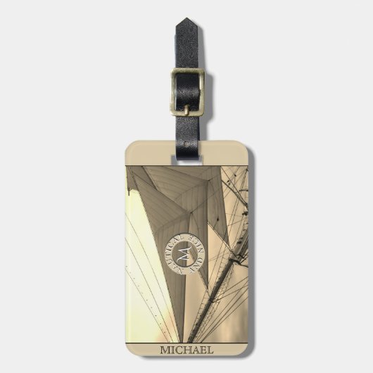 Monogramm für Nautic Sails beidseitig Gepäckanhänger (Vorderseite vertikal)