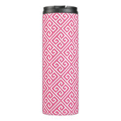 Monogramm für Navy Blue und Rosa griechischer Schl Thermosbecher (Rückseite)