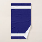 Monogramm für Navy Blue und White Minimalistisch B Badhandtuch Set (Handtuch)