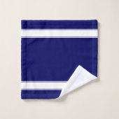 Monogramm für Navy Blue und White Minimalistisch B Badhandtuch Set (Waschlappen)
