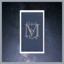 Monogramm für Navy Blue White Bar Mitzvah Name