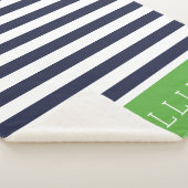 Monogramm für Navy und Green Strips | Editierbare  Sherpadecke (3/4)