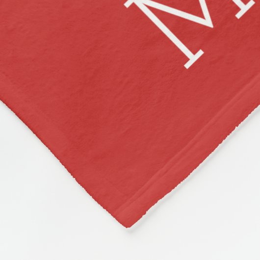 Monogramm für Navy und Red Stripes | Editierbare F Fleecedecke (Ecke)