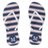 Monogramm für Navy und Red Summer Strips Badesandalen (Fußbett)