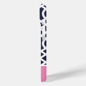 Monogramm für Navy und Rosa Trellis Case-Mate iPhone Hülle (Rückseite / Links)