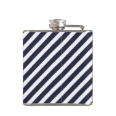 Monogramm für Navy und Yellow Nautic Stripes Flachmann (Rückseite)