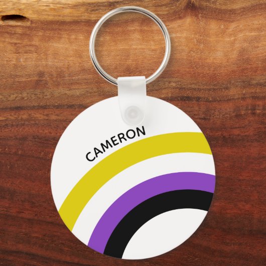 Monogramm für nicht binäre Regenbogen, nicht binär Schlüsselanhänger (Vorderseite)