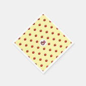 Monogramm für niedliche Girly Strawberry-Creme Serviette (Ecke)