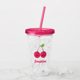 Monogramm für Niedliche Happy Cherries Acryltrinkbecher