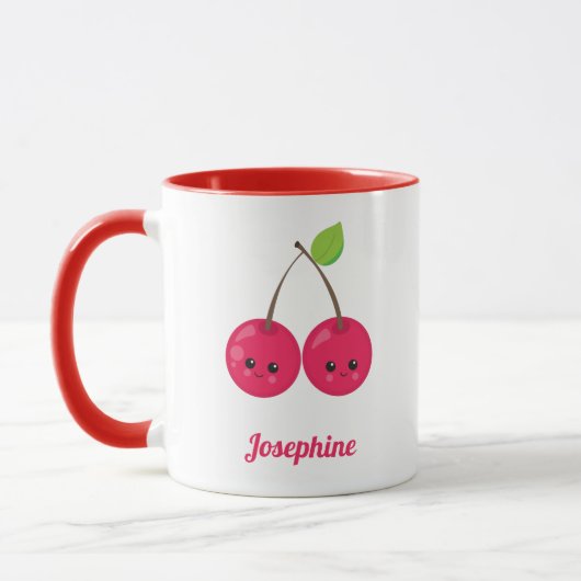 Monogramm für Niedliche Happy Cherries Tasse (Links)