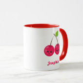 Monogramm für Niedliche Happy Cherries Tasse (VorderseiteRechts)
