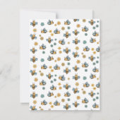 Monogramm für niedliche Honigbienen Mitteilungskarte (Rückseite)