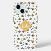 Monogramm für niedliche Honigbienen und Wildblumen Case-Mate iPhone Hülle (Rückseite)