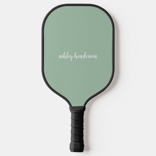 Monogramm für niedliche Preppy-Pastell-Grün Pickleball Schläger (Rückseite)