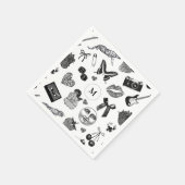 Monogramm für niedliche schwarze Ästhetik Serviette (Ecke)
