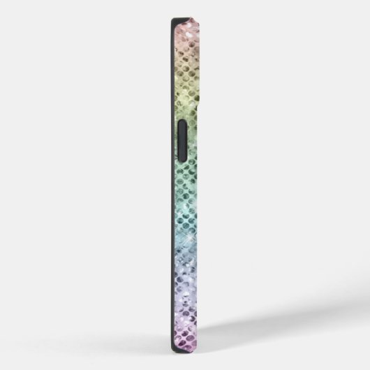 Monogramm für niedliche Silber-Imitat-Glitzer Case-Mate iPhone Hülle (Rückseite / Rechts)