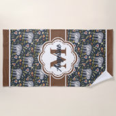 Monogramm für niedliche Slots Individuelle Name Strandtuch (Vorderseite)