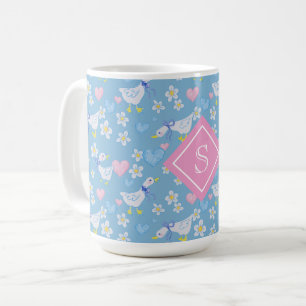 Monogramm für niedliche Vintage Gänse Kaffeetasse