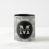 Monogramm für niedliches Schaf- und Lammentenmuste Tasse (Zentrum)
